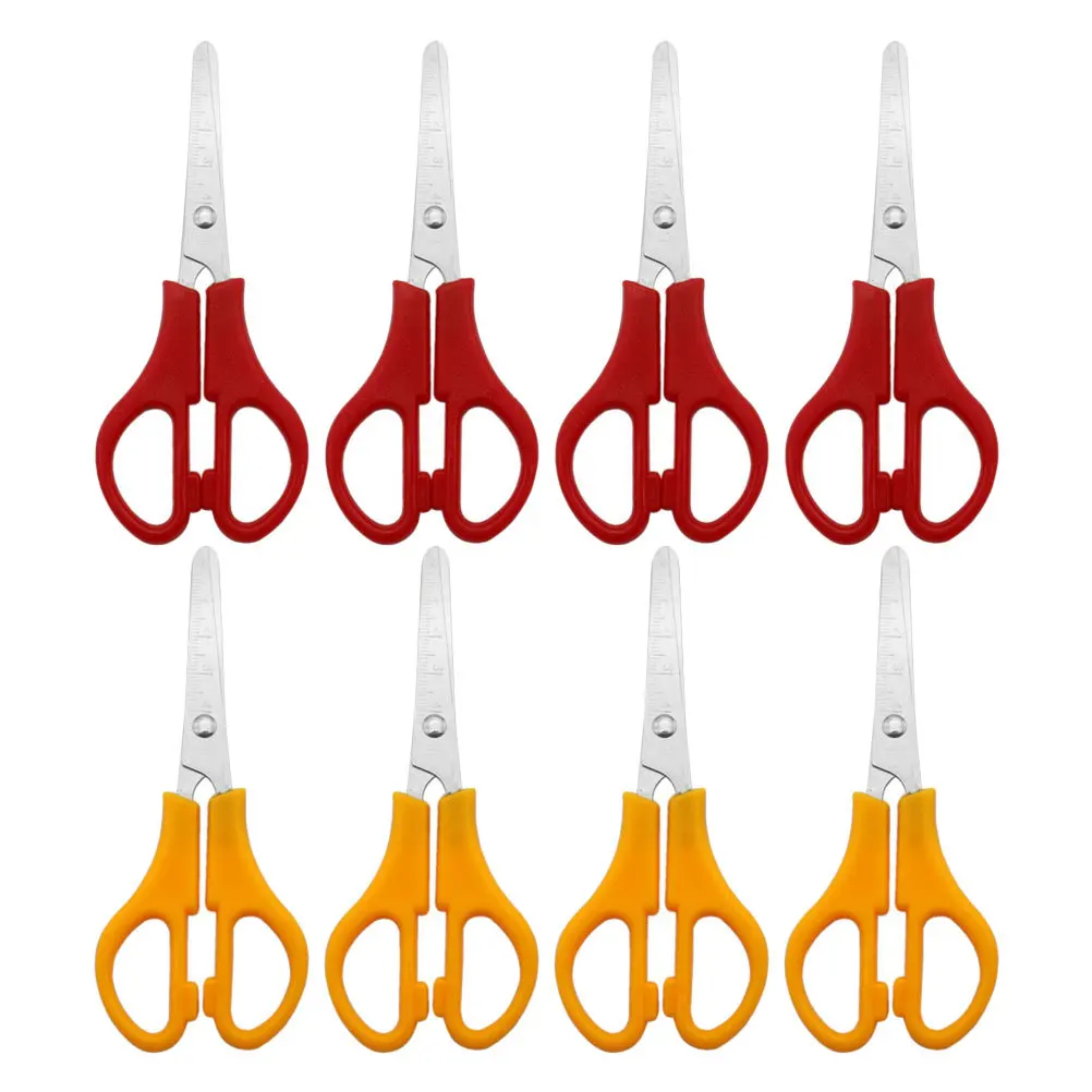 8 قطعة مقص طرف مستدير من الفولاذ المقاوم للصدأ بحافة ناعمة مقص حرفي محمول لمشاريع فنية ذاتية الصنع توريد الأعمال اليدوية #4