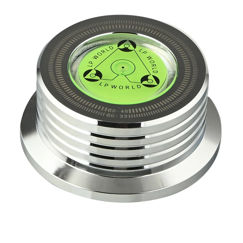 

B04C-Universal 60Hz LP Vinyl Record Player Disc Turntable Stabilizer with Level Aluminum Alloy Weight Clamp Silver
