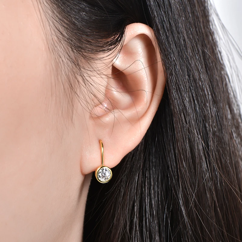 Lnkry 5MM/6.5MM/8MM Moissanit-Creolen 14k Goldgefüllte Funkelnde Labor-Diamant-Hebelverschluss-Ohrringe für Frauen Geschenk – Detail 3