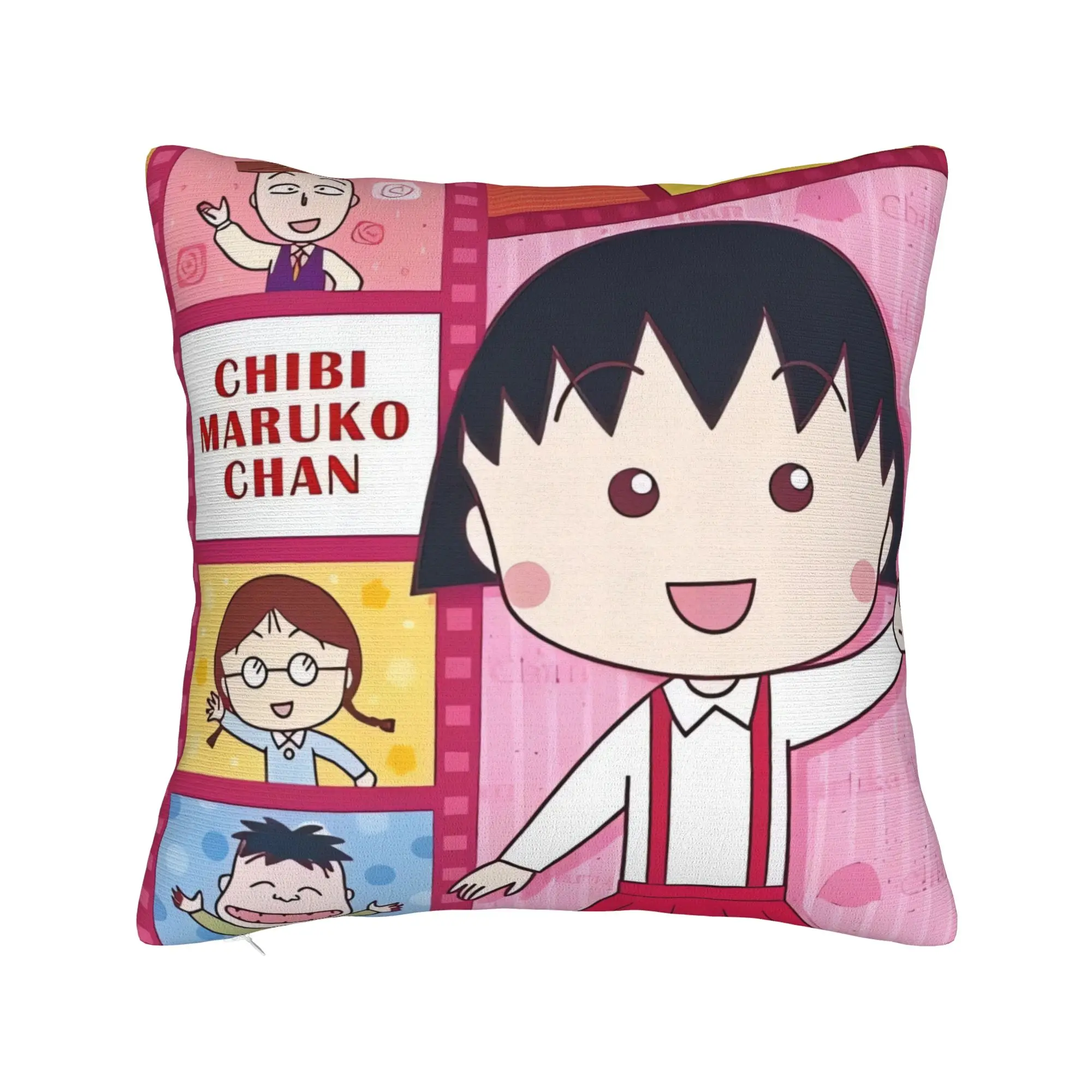 Chibi Maruko-chan Pillow Case  Soft Pillow Cover For Chair Sofa Home Decor Novelty Pillowcases