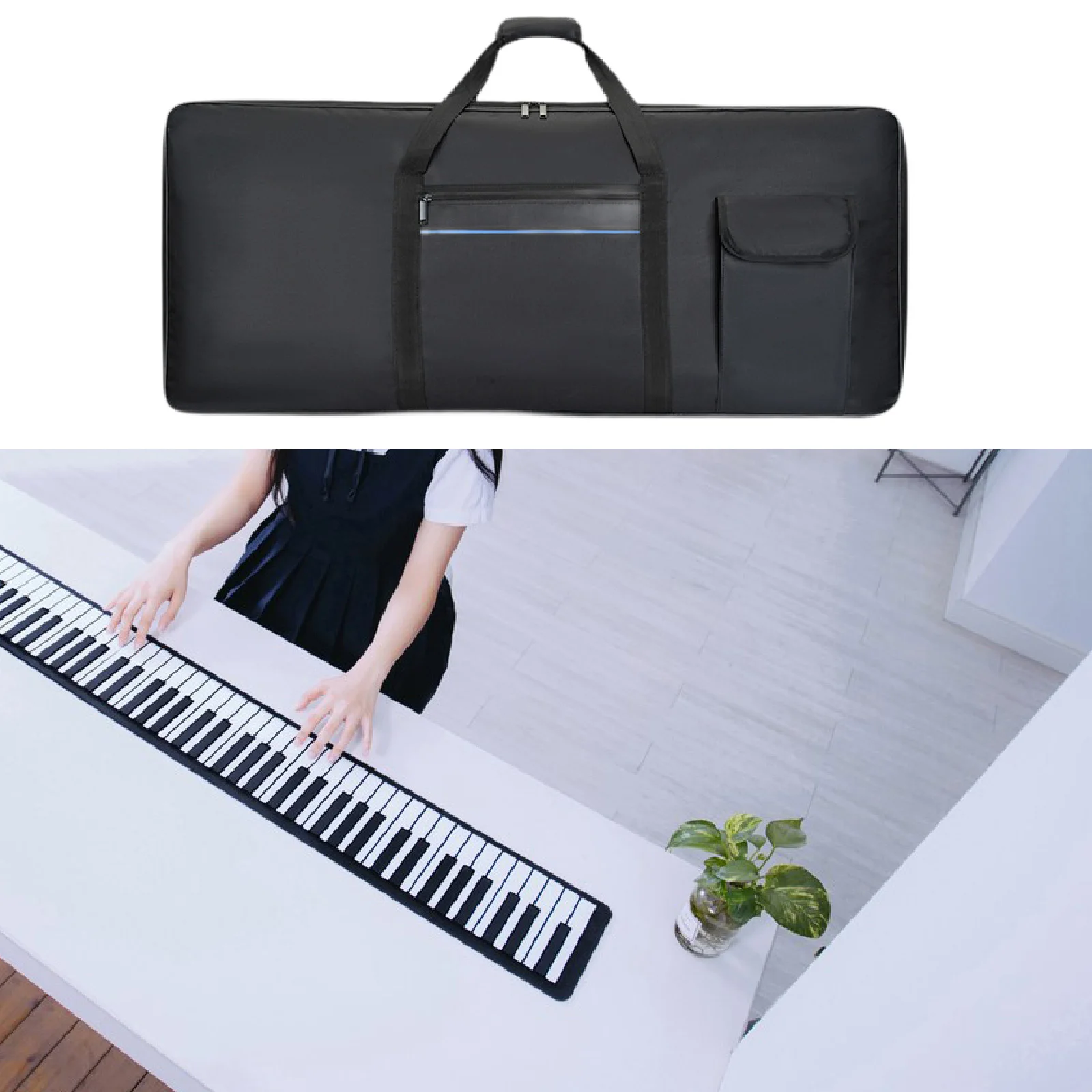 61 Key Keyboard Bag Protective Case Thickened Keyboard Gig Bag Waterproof for Concert Performance Outdoor Music Studio Travel