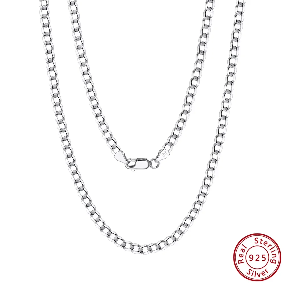 ORSA JEWELS Halskette aus 925er-Sterlingsilber, italienische 3 mm/5 mm kubanische Gliederkette für Damen und Herren, modische Party-Halskette, Schmuck SC60