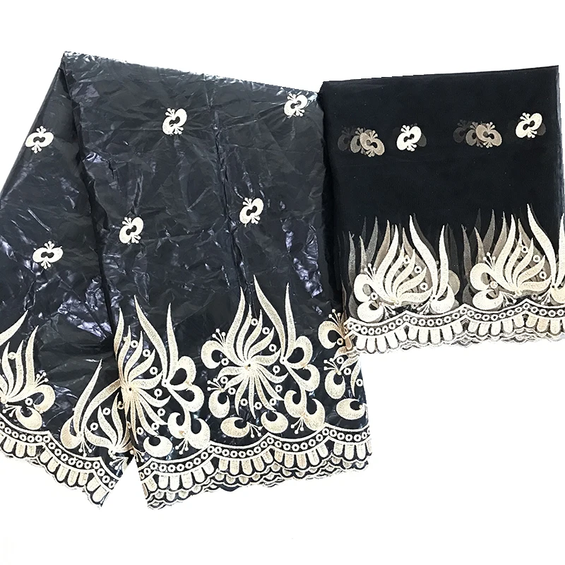 African Bazin Riche Tissues Fabric Embroidery African Print Fabrics Dubai Bridal Lace Nigerian Wedding Dress 5+2 yards/lot
