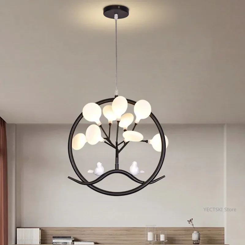 

GHJUYIOL Dining room pendant light, living room wrought iron hanging line light, artistic and fresh pendant light