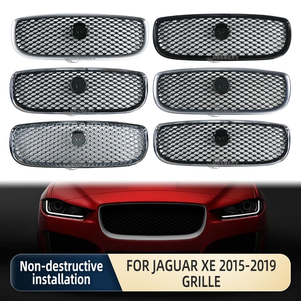 ABS Car Front Bumper Grille Upper Radiator Mesh Racing Grills For Jaguar XE 2015 2016 2017 2018 2019 Auto Accessories T4N5782