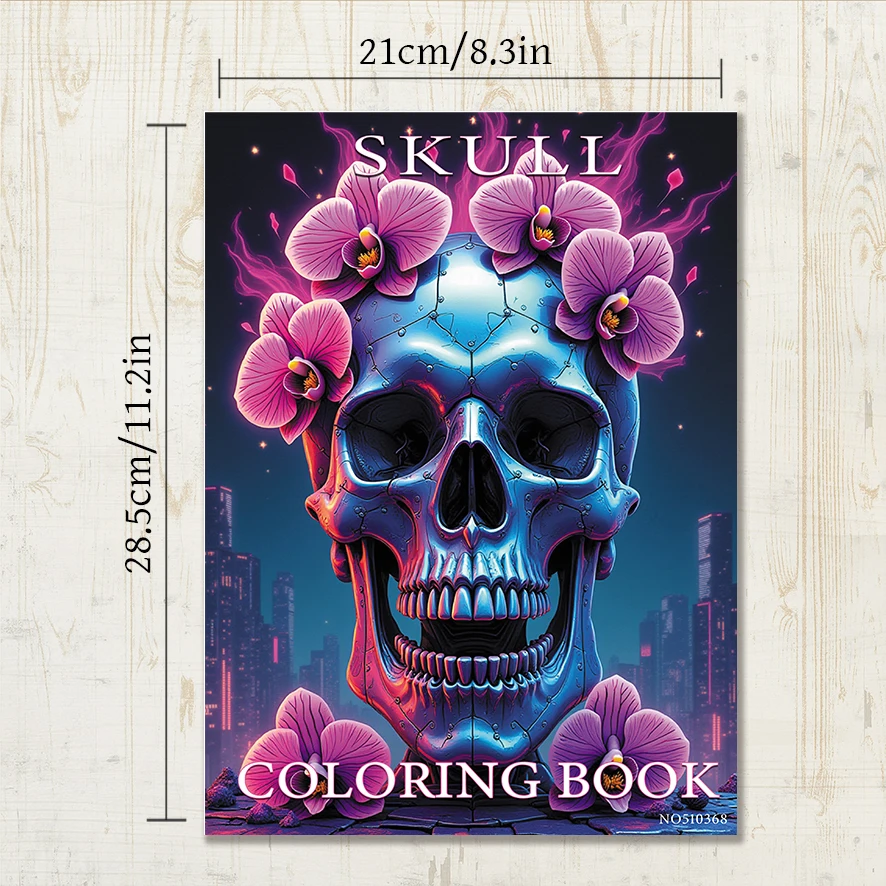 Adult Skull Coloring Book 8.3x11.2 inches 22 Pages Stress Relieving Creative Art