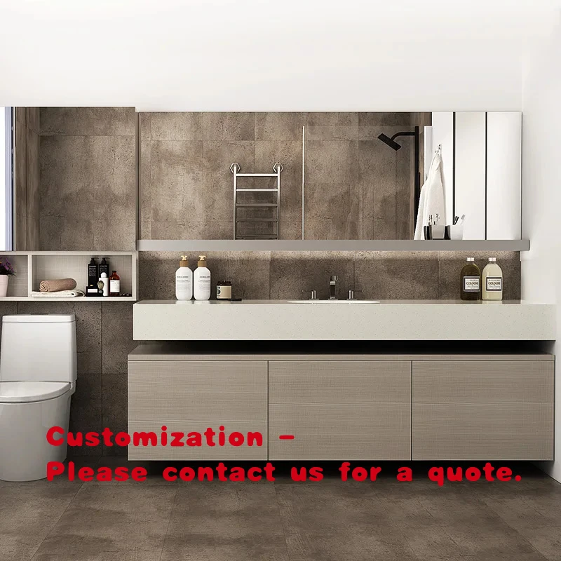 

custom.Modern Wood PVC Bathroom Vanity Whole Set Almirah Designs Hotel and Apartment Use Elegant Bathroom Furniture