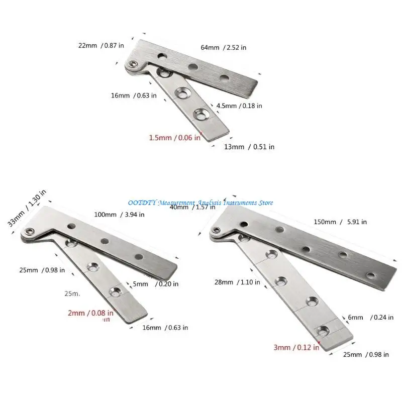 367D Hardware Stainless Steel Rotating Invisible Door Pivots Hinge Tone Rotation Door Hardware Door Hinge Hardware for Booksh