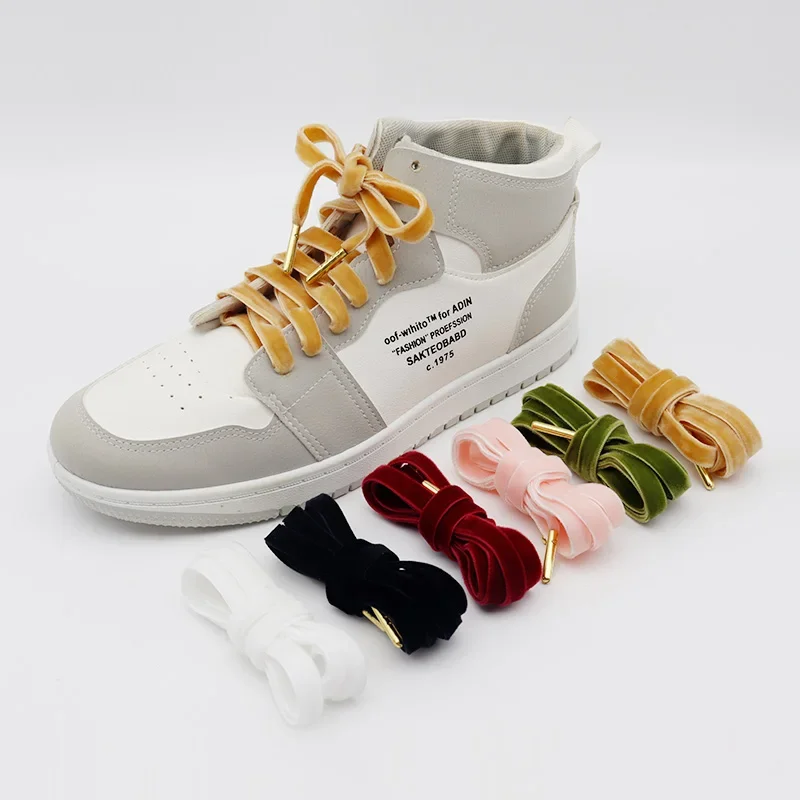 Cheap 1cm Width Double Sided Velvet Surface Shoelaces Luxurious Women Men Black White Colorful Suede Pile Coating Shoes Laces image 2