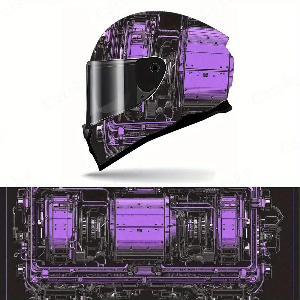 

Киберпанк механическая текстура полная наклейка на шлем мотоциклетный шлем гоночная графическая наклейка ПВХ самоводонепроницаемая палка, Striki