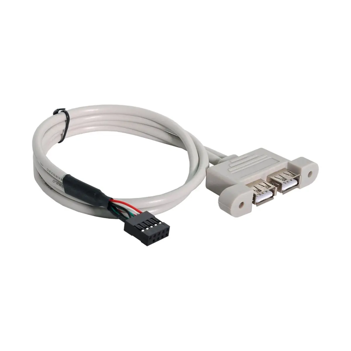 #63J Computer Accessories,Low Profile USB 2.0 Female Back Panel to Motherboard 9pin Cable (Plastic+Metal)