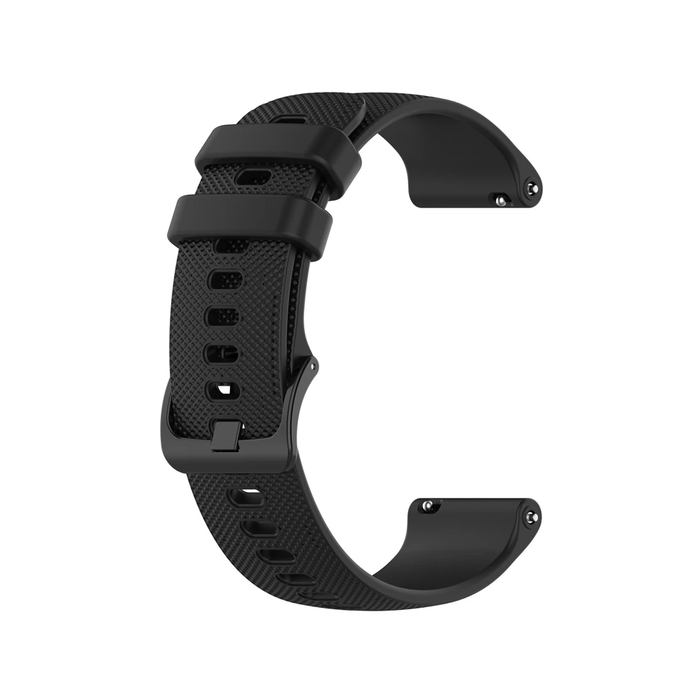 Silicone strap, plaid quick release smart sports replacement strap, compatible with 18 mm, black