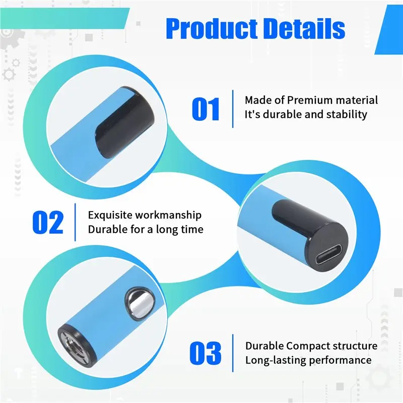AED7-510 Thread Battery Cart Pen Headless Electric Soldering Iron With Adjustable Temperature Mini Soldering Iron Kit