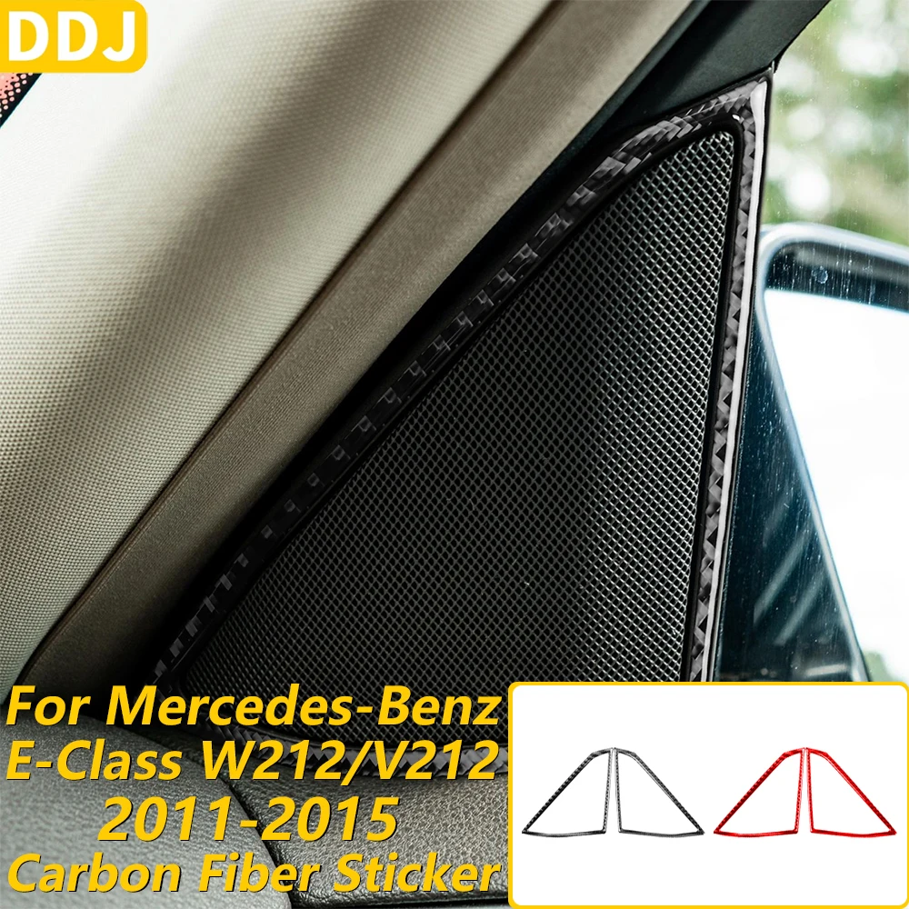 Carbon Fiber Inner Door A-pillar Speaker Audio Frame Panel Car Accessories Sticker For Mercedes-Benz E-Class W212 V212 2011-2015