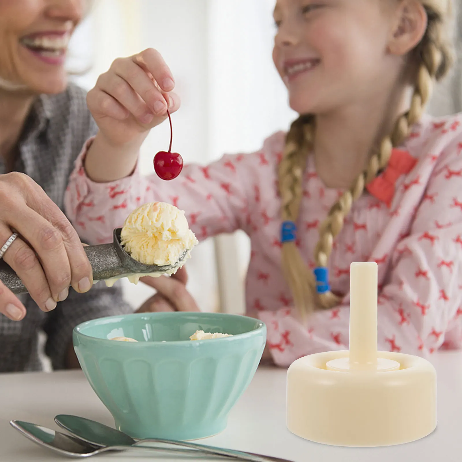 

1Set Ice Cream Bowl Mold Beige Plastic DIY Ice Cream Shaping Tool Kitchen Gadget Reusable Non Stick Easy Clean