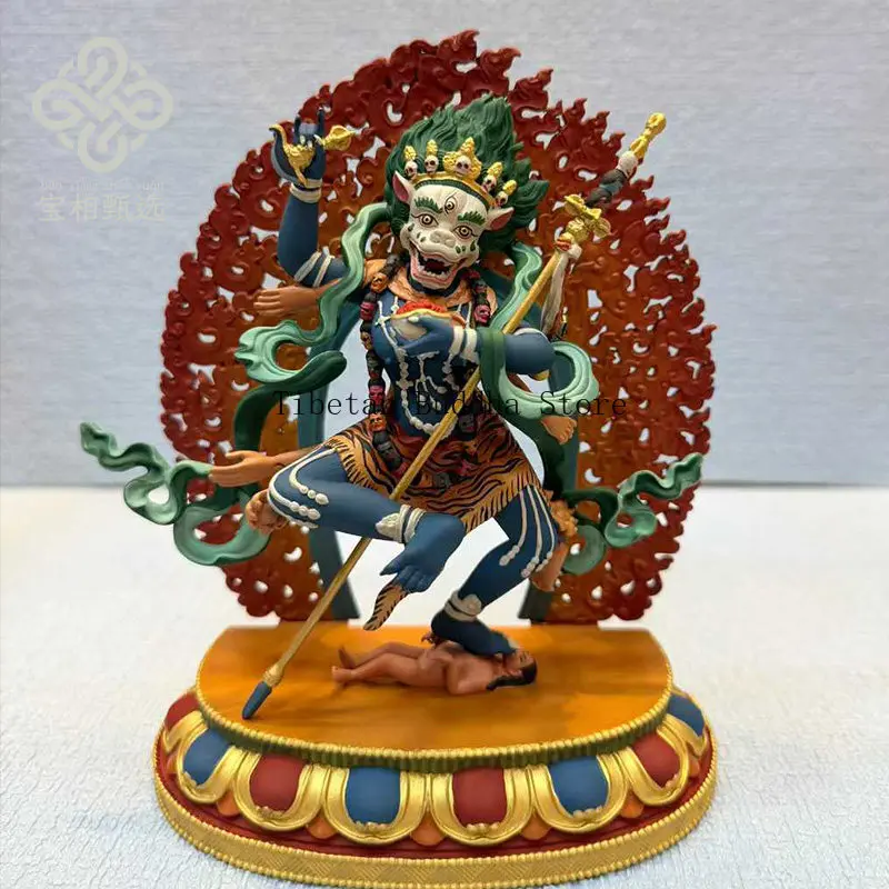 Lion-faced pilgrimage pure copper gilt Buddha statue painted treasure purple copper phase selection t1 Tibetan tantra Buddhist h