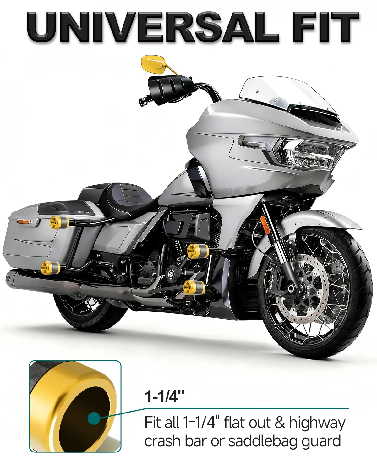 Motorcycle Aluminum Alloy Frame Sliders 3/8