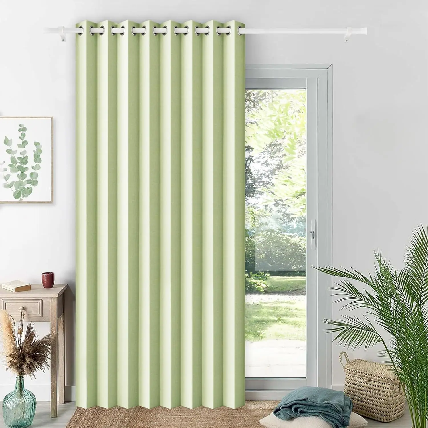

Магнитные шторы блэкаут с плиссировкой - в стиле аккордеон для дверного проема, гардероба, разделителя комнаты, зеленые, Ш60 x Д80