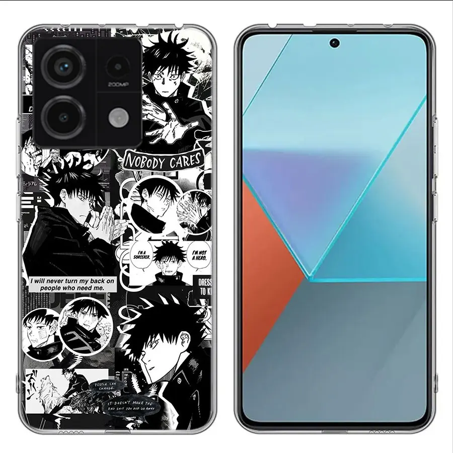 Jujutsu Kaisen เคสโทรศัพท์แบบใสลายการ์ตูนอนิเมะสำหรับ Xiaomi redmi Note 11 11S 11T 11E 10S 9S 9T 8 8T Pro 7 K70 K60 K20แผ่น TPU