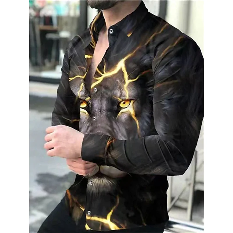 Fashion New 3D Digital Printed Shirt S-6XL2023 Casual Long Sleeve Lapel Cardigan Club Street Cool Men\'s Top Summer Shirt