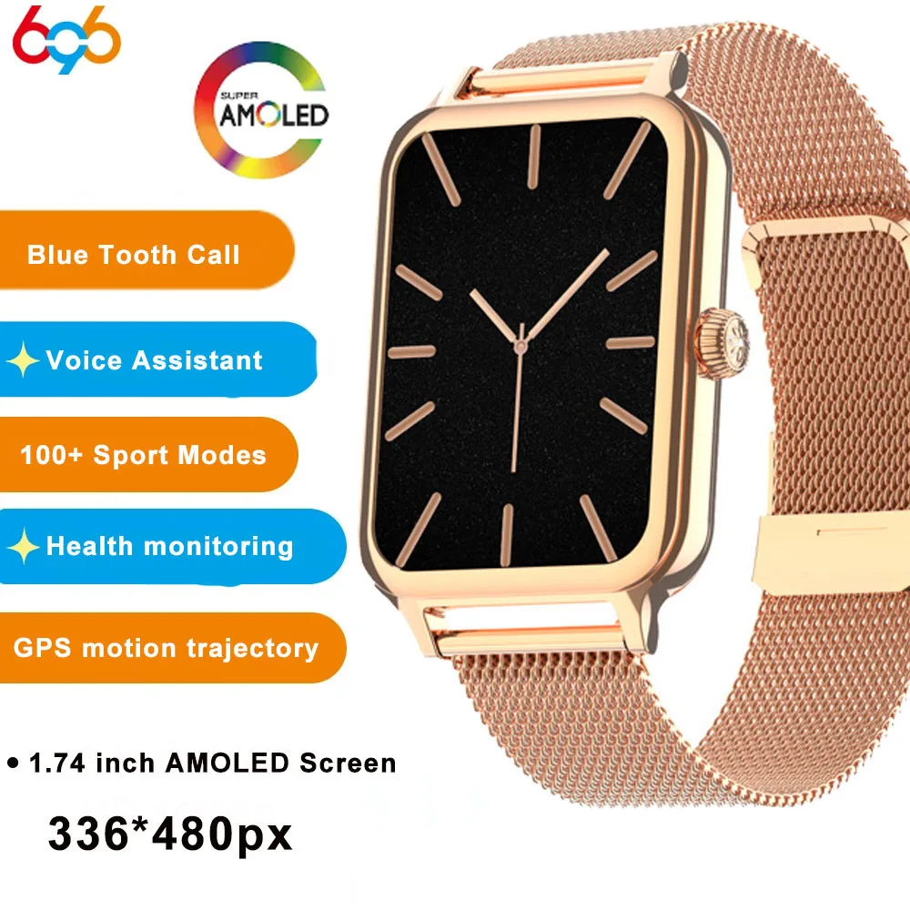 2025 New Women Blue Tooth Call Sport Ultrathin Smart Watch Music Playing Heart Rate Blood Oxygen Lady Voice Assistant Smartwatch