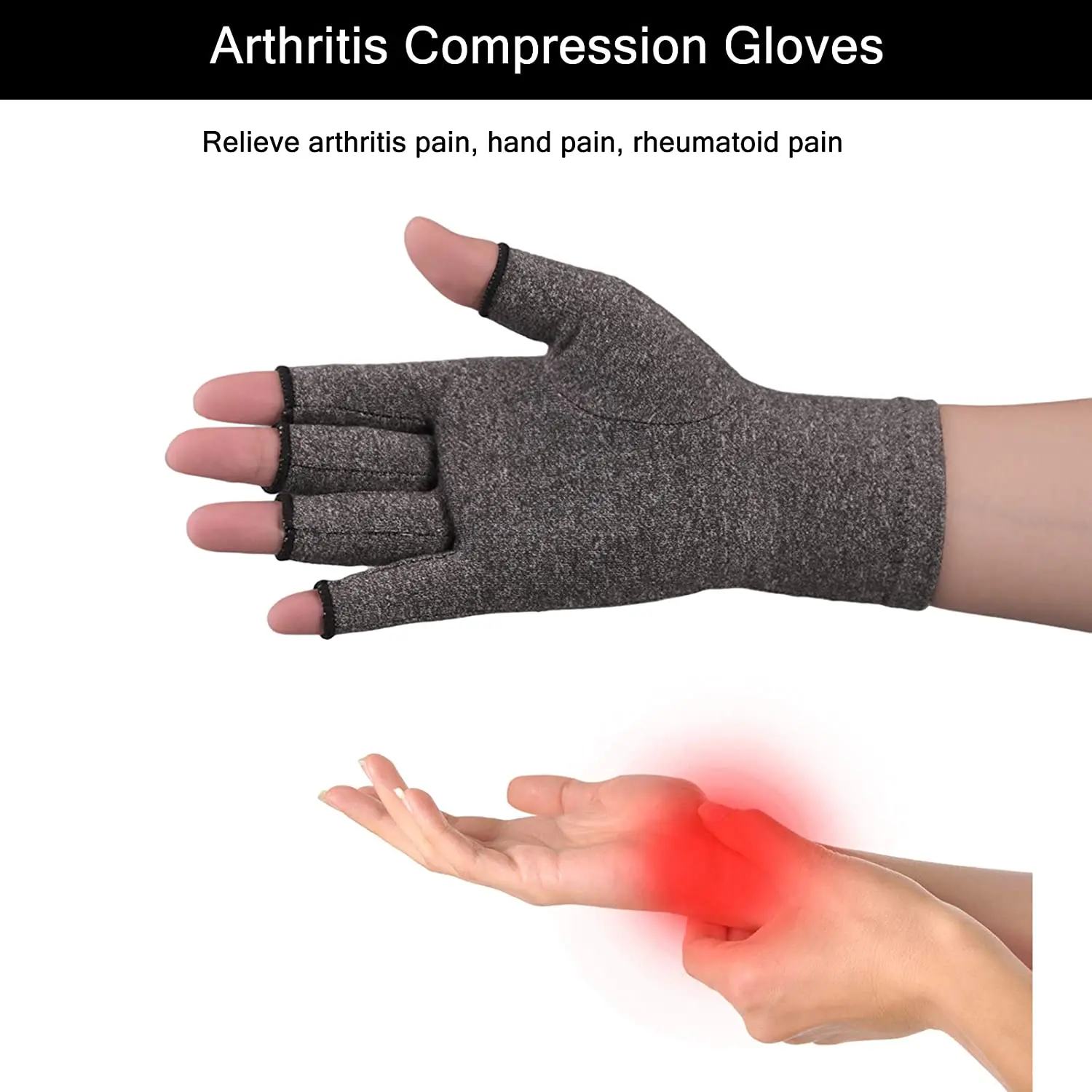 4 Pairs Compression Gloves Arthrosis Half Finger Silicone Gloves Non-slip Driving Sunscreen Sports Cycling Gloves Men Women