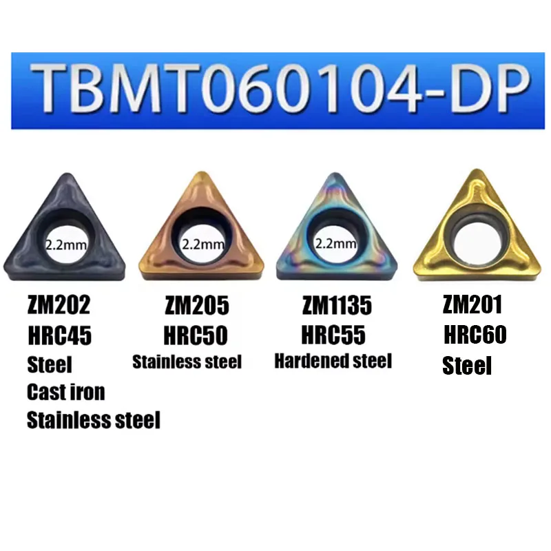 

10 шт TBMT060104-DP TBMT060104 Сменные твердосплавные токарные пластины с ЧПУ для внутреннего растачивания