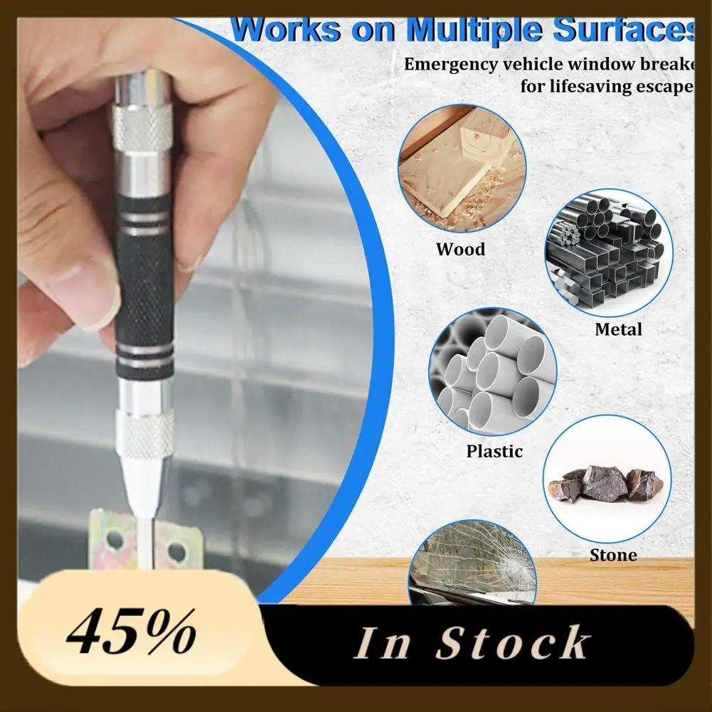

A78K New Precision Crafted 6In & 5In Spring Loaded Punch Tool For Metal, Wood, Glass Surfaces