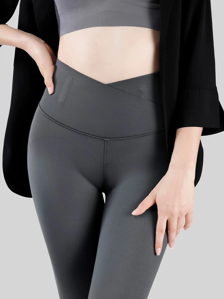 

ey High-Waist arkskin Pants Thin Yoga Fitn Trousers for Women Abdomen Lifting Butt Enhancing Summer Spring New Arrival