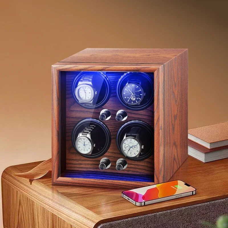 Luxury Automatic Watch Winder Display Case Rotating Wood Mechanical Watches Storage Box Display Gyro Watch Winders Organizer