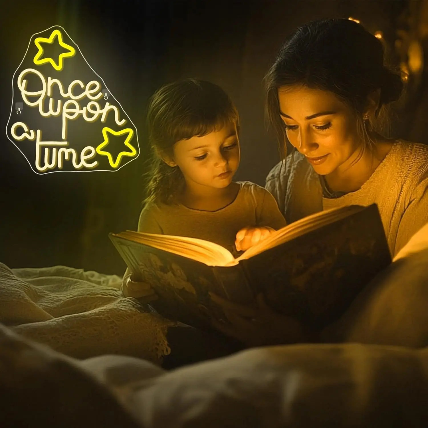 “Once Upon A Time” LED Neon Sign USB Neon Light Decor Nursery Bedroom Neon Lamp Fairy Tale Art Sign For Wedding Birthday Gift