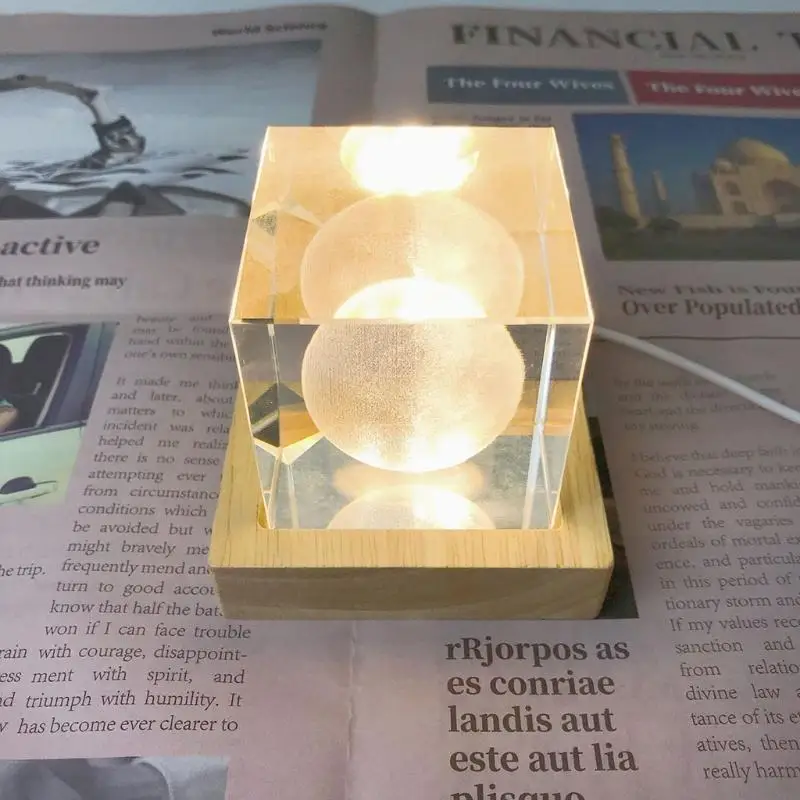 Lighted Display Lamp Base Stand LED Lights Display Base for La-ser Crystal
