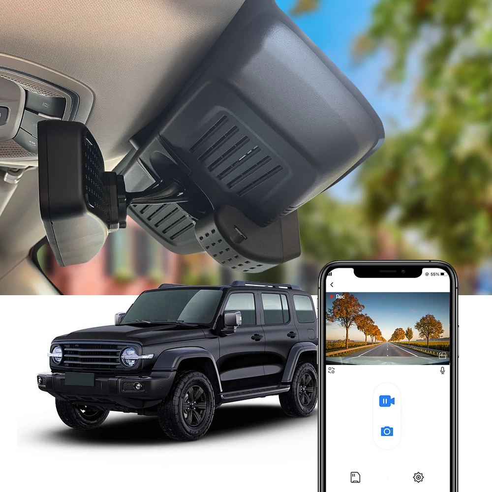 Fitcamx 4K Dash Cam for GWM Tank 300 2021-2025, Seamless Built-in Car DVR Video Recorder, UHD Vehicle Camera with App Control