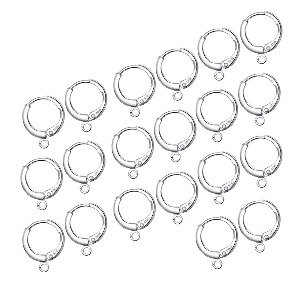 20PCS Mode Ohrring Komponenten 925 Sterling Silber Stempel Schmuck Armaturen DIY Handgemachte Ohr Erkenntnisse Zubehör