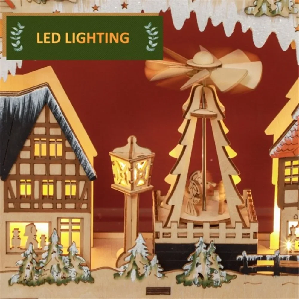 This Christmas Village Advent Calendar adds a festive charm with 18 LED lights beautifully illuminating the Christmas scene