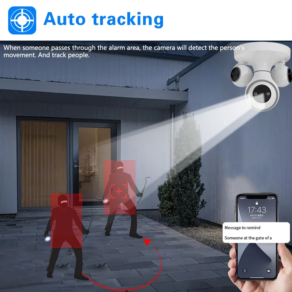 Imagem -04 - Câmeras de Vigilância ao ar Livre de Lente Dupla ai Human Detect Impermeável Colorida Visão Noturna Cctv Casa 8mp 4k ip Wifi Ipc360