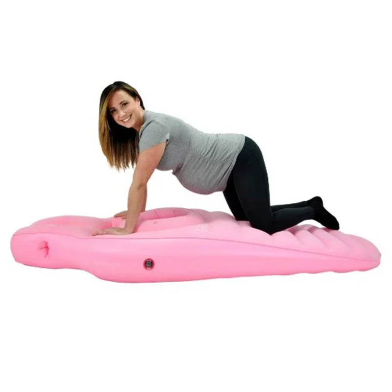 PVC Inflatable Yoga Mat Flocking Pregnancy Pillow O-Type Sleeping Bed Pad Outdoor Home Mattress Sports Gym Fitness Pilates Pads