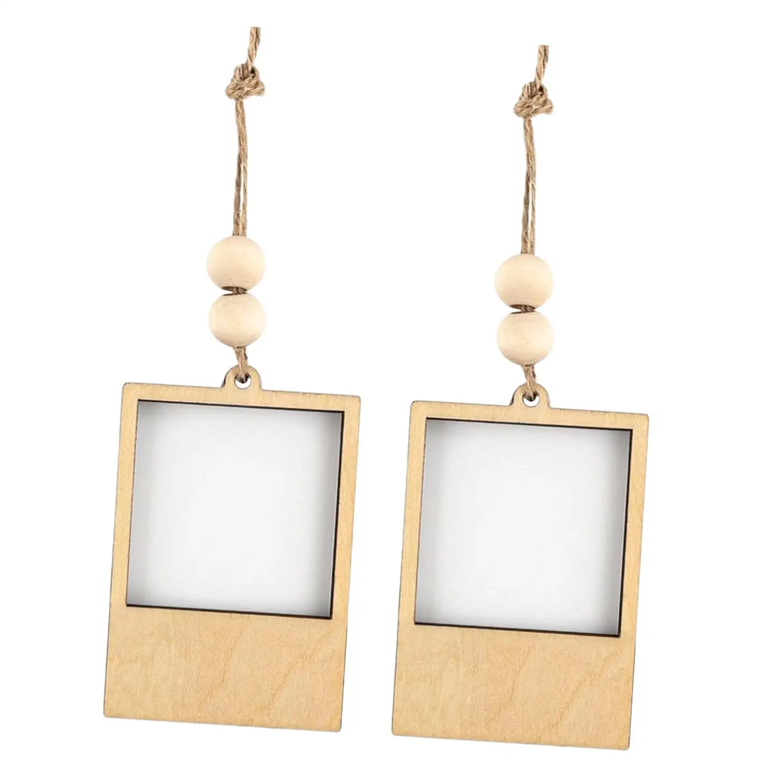 2 Pieces Blank Photo Frame Decorative Compact Decoration Car Charms for Housewarming Gift Living Room Farmhouse Office Birthday
