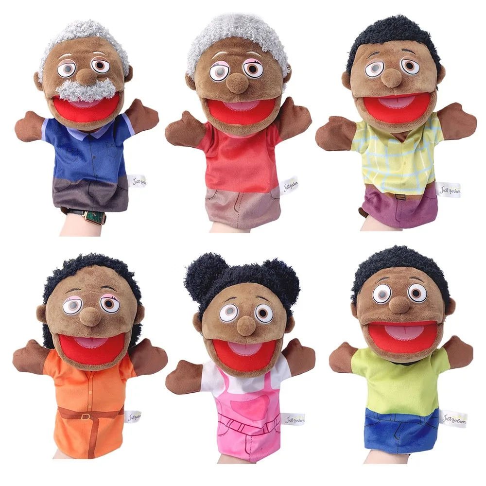 Interaction Plush Hand Puppet Open Mouth 28-33cm Family Role Play Toys PP Cotton Finger Puppet Playing with Children