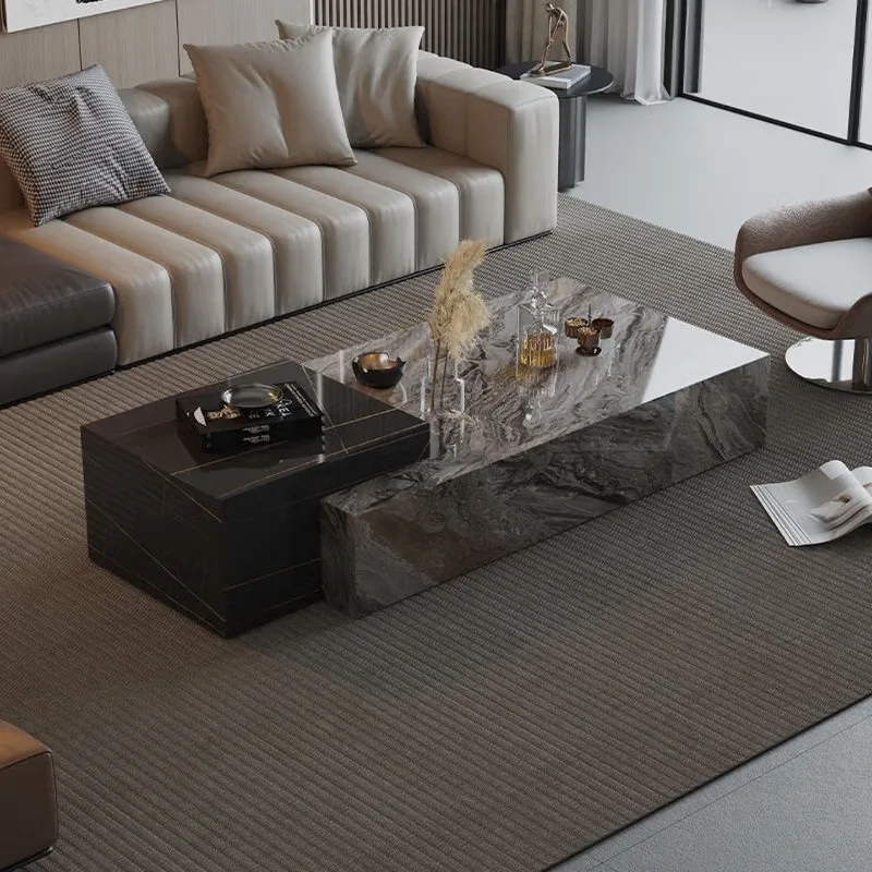 

Living room Italian light luxury villa, simple high-end household coffee table combination