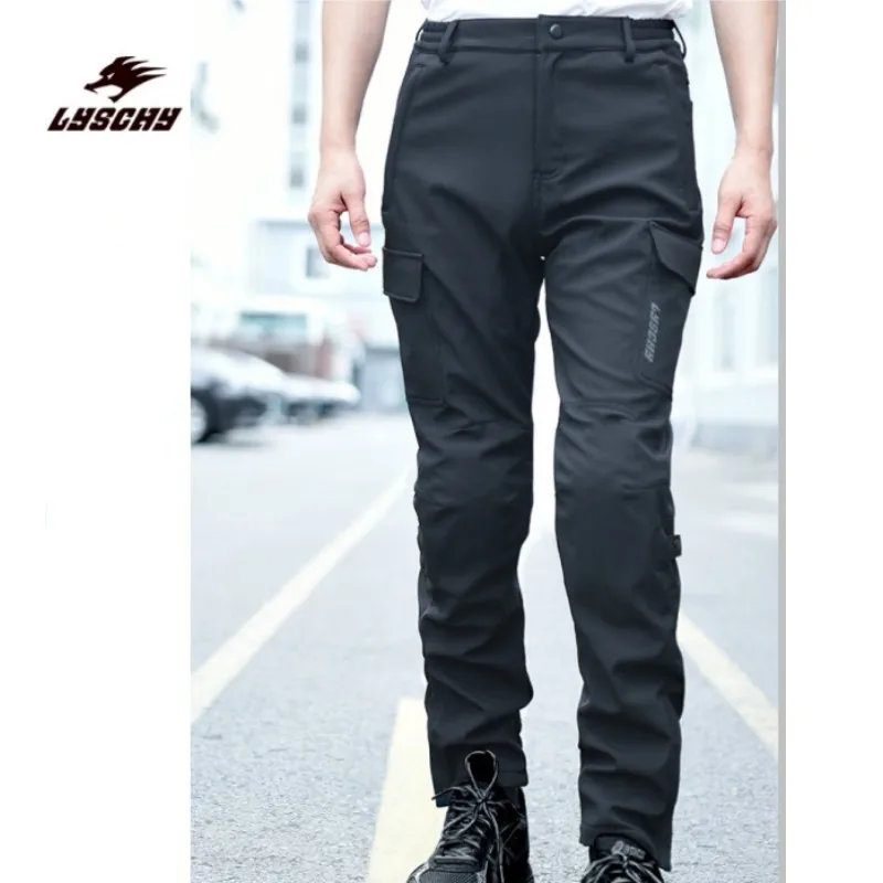 LYSCHY Newest Winter Men's 3-layer Composite Waterproof and Warm Pants Anti-drop Casual Pants CE2 Motorcycle Riding Racing Pants