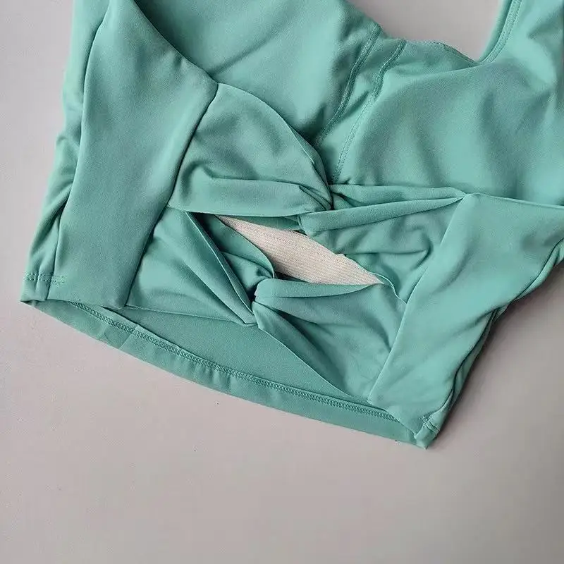 Sexy Neckholder-Sporttop für Damen, stoßfest, für Laufen, mit schönem Rückendesign, professioneller Pilates-Trainings-BH, Fitness-Yoga-Unterwäsche-Anzug – Detail 5