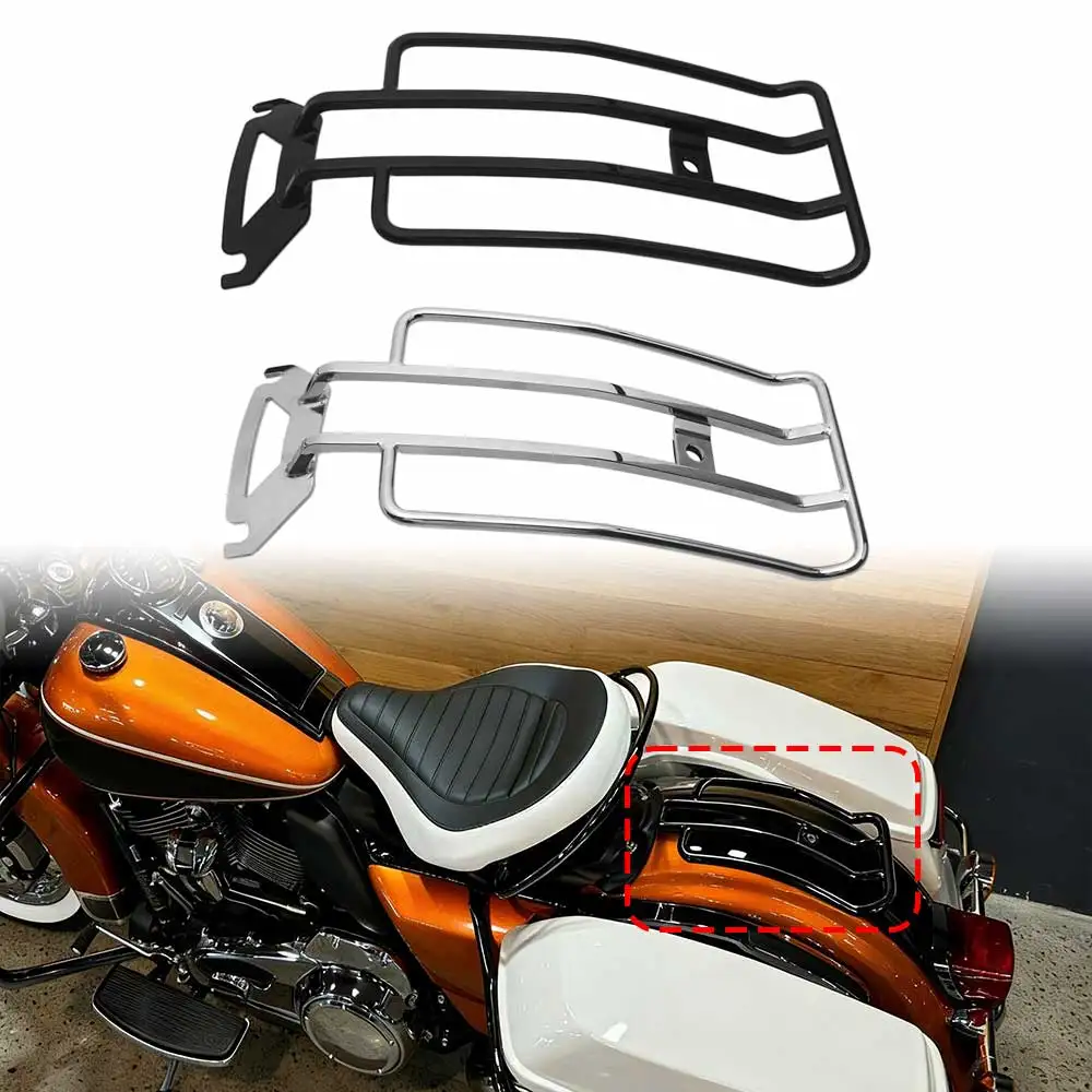 

Motorcycle Rear Luggage Rack Shelf Carrier For Harley Touring Electra Road Glide Road King FLHT FLHR FLTR 1998-2008 Chrome/Black