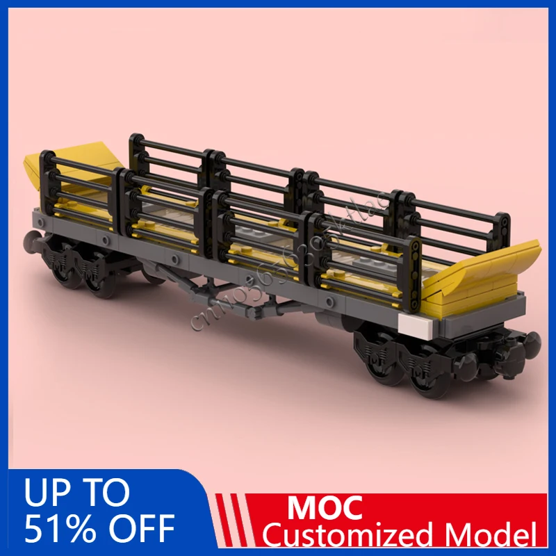 

321 PCS MOC City Train Series Motorail Carflat Transporter Building Block Model DIY Puzzle Assembly Toy Children Festival Gifts