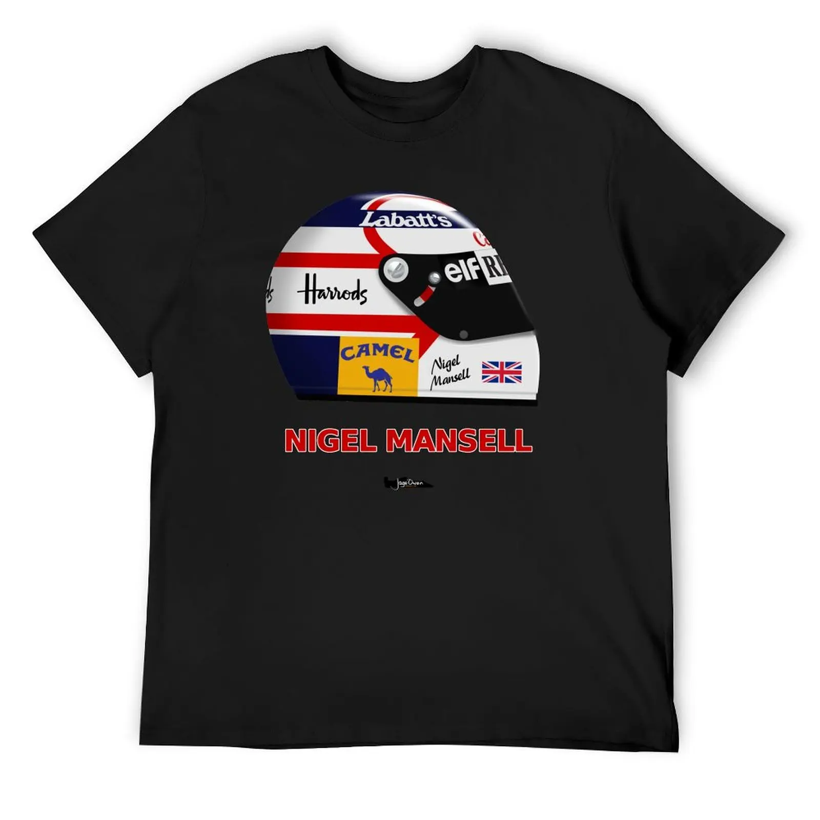 

Nigel Mansell 1992 crash helmet. T-Shirt customs design your own anime t shirts graphics cute tops tshirts for men