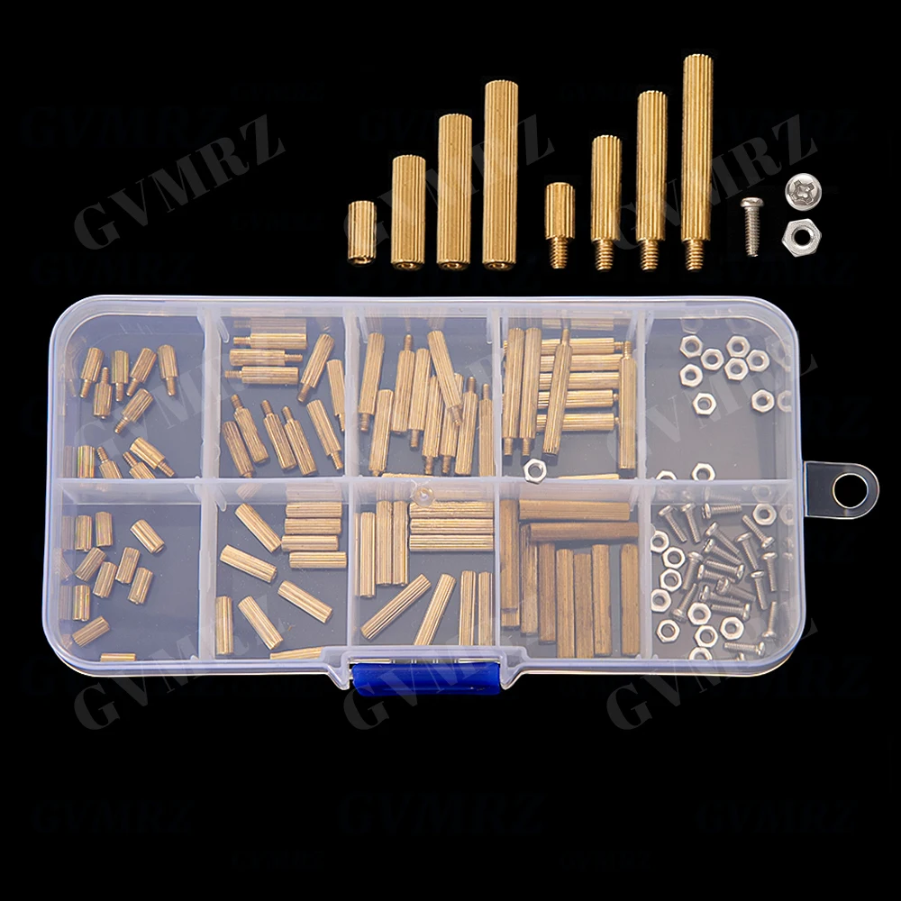 120Pcs M2 Brass Knurled Standoff Male Female Round Column Pillar Spacer mixed kit PCB Board M2(6+6) M2(20MM) M2(15MM) M2(15+6)