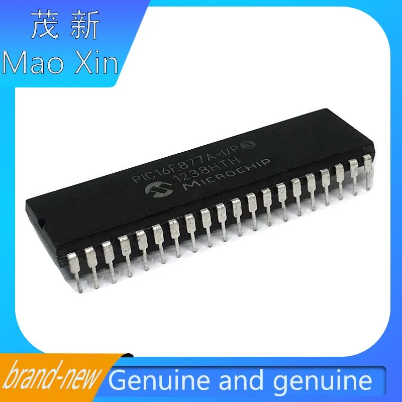 Original genuine inline integrated PIC16F877A-I/P packaged DIP-40 8-bit CMOS microcontroller chip