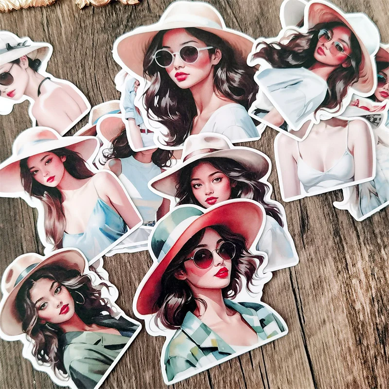 Stickers Cute Kawaii Fashionable Korean Summer Cool Bikini Beauty  Daily Scrapbooking /decorative Diy Craft Photo Albums Paper