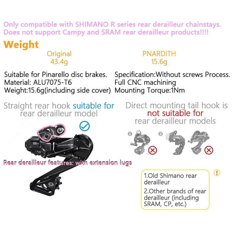 Chaser Ultralight Road Bike Carbon Frame Direct Mount Tail Hook For Shimano Rear Dial Refiner For Pinarello Dogma F12/New F