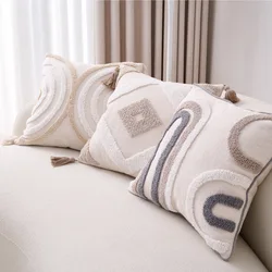 Bohemian Pillowcases Sofa Living Room Home and Decoration Cotton Linen Pillow Cover Bedside Backrest Tassel Cushion Cover45X45cm